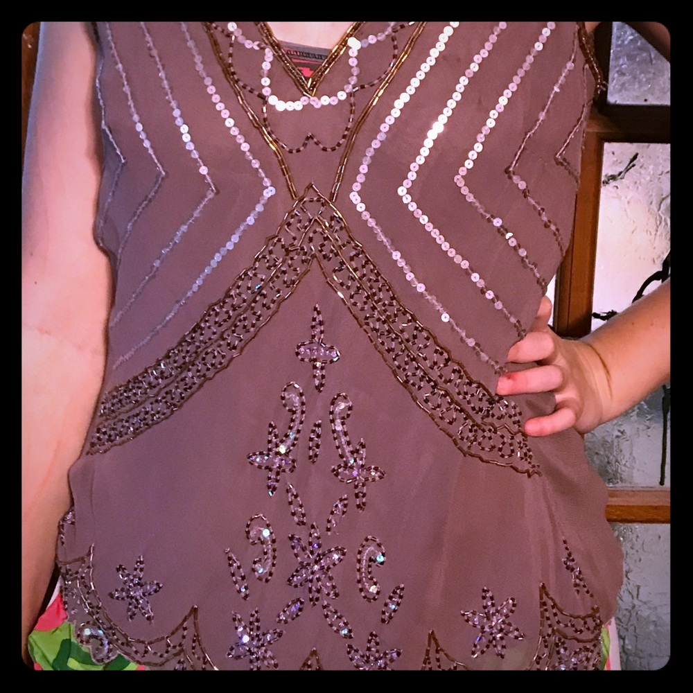 Beaded & sequined tank by Newport News